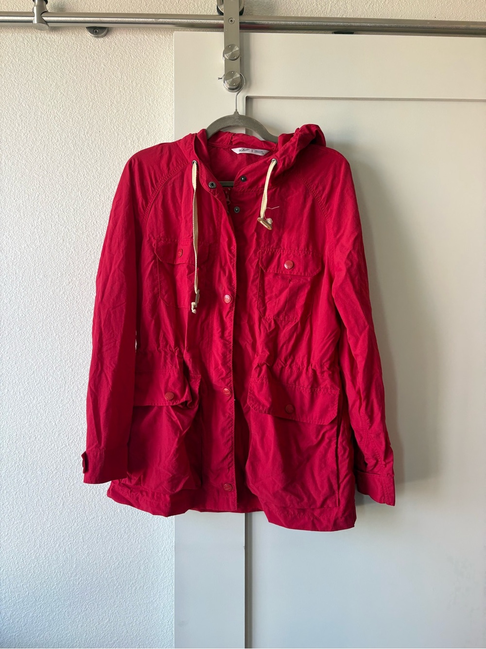 Woolrich Bright Red Hooded Utility Anorak Jacket
